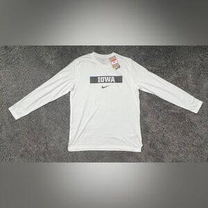 Iowa Hawkeyes Nike Shirt Men’s Large On Field Apparel Dri-Fit Long Sleeve White